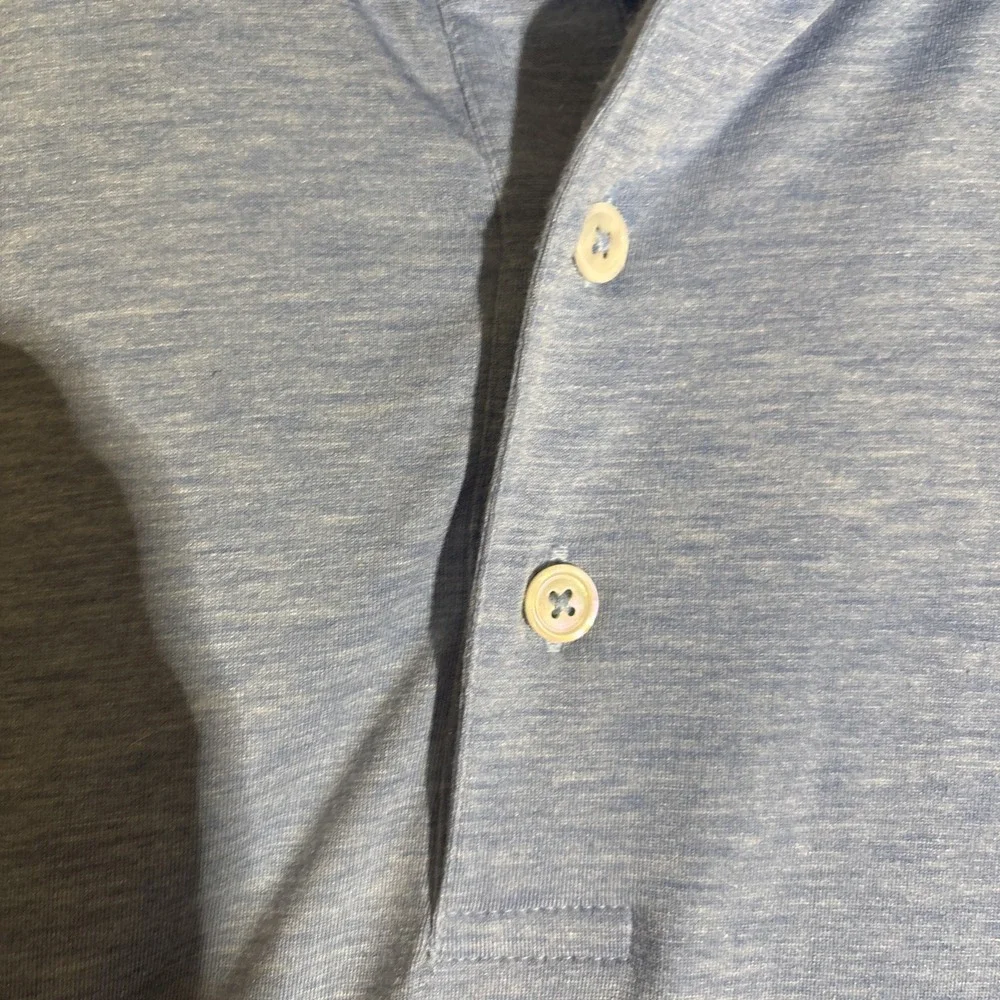 TASC Performance Men's Size X-Large XL Blue Stretchy S/S 3 Button Polo Shirt - Picture 2 of 6